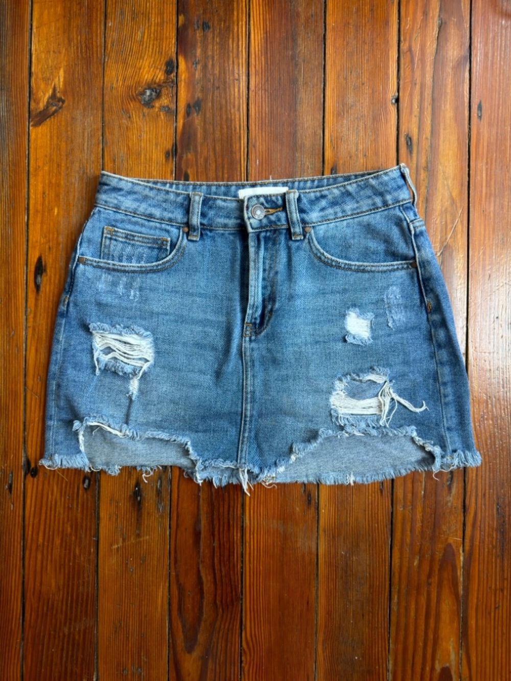 Pacsun distressed Jean skirt 100% cotton medium was Sz 25